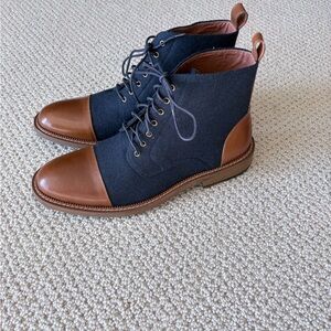 Stylish Blue and Brown Men's Boots Vintage Foundry Co.